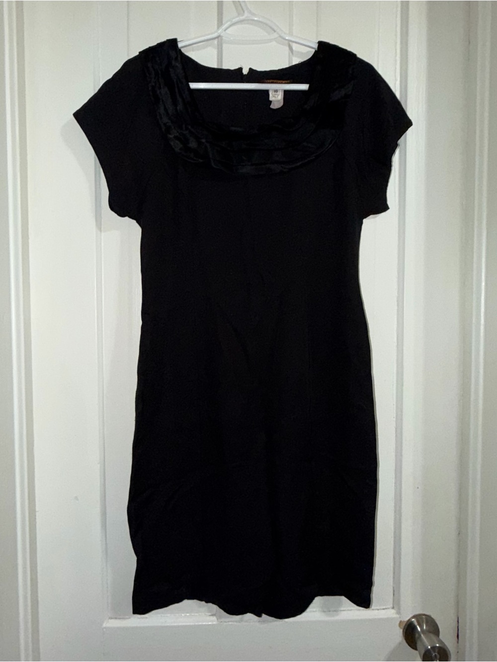 Vintage Women's size 10 dress Virgo Black Dress with Satin Trim